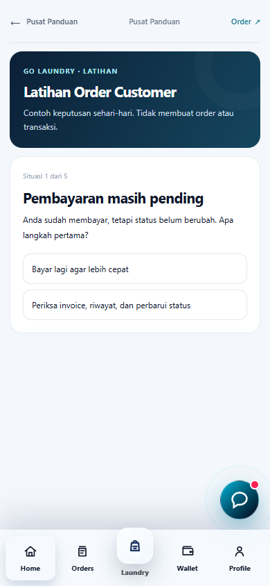 Latihan keputusan pembayaran Customer